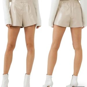 Grey Lab High-Waisted Faux Leather Shorts